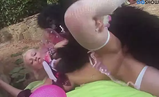 Bi fairy godmothers indulge in outdoor Eden pleasures